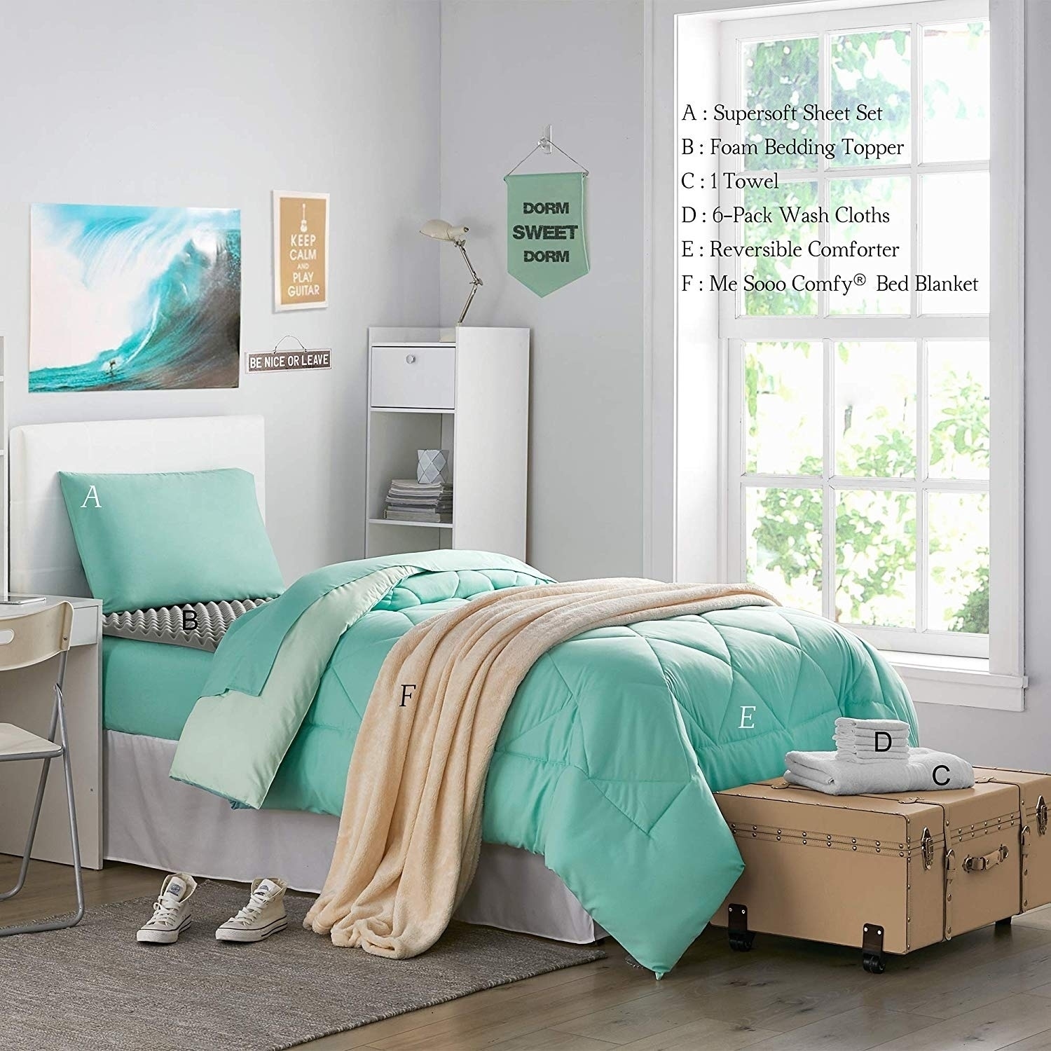 Porch Den Biles Yucca Hint Of Mint Twin XL Dorm Room Bedding Set Overstock 27994434