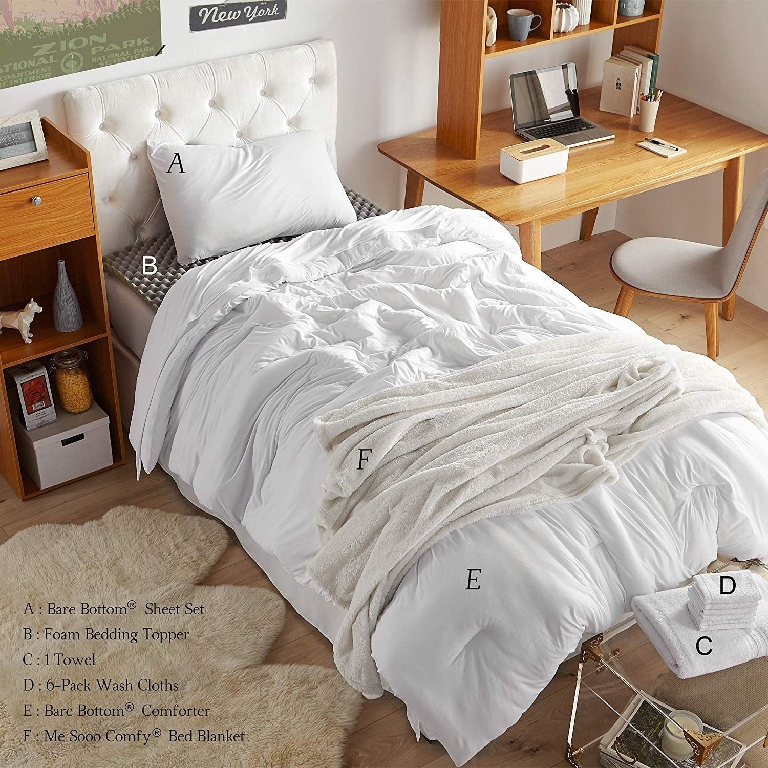 Porch Den Harwell White Twin XL Essential Dorm Bedding Set Overstock 27994451