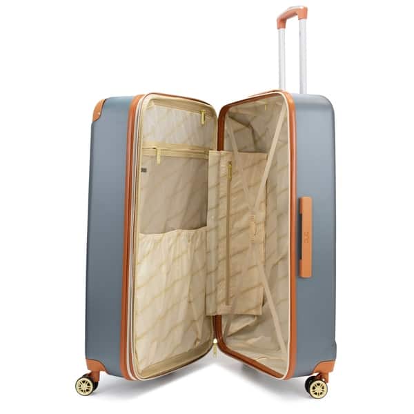 19v69 italia Vintage Expandable Hard Spinner Luggage Set 3 Piece - White