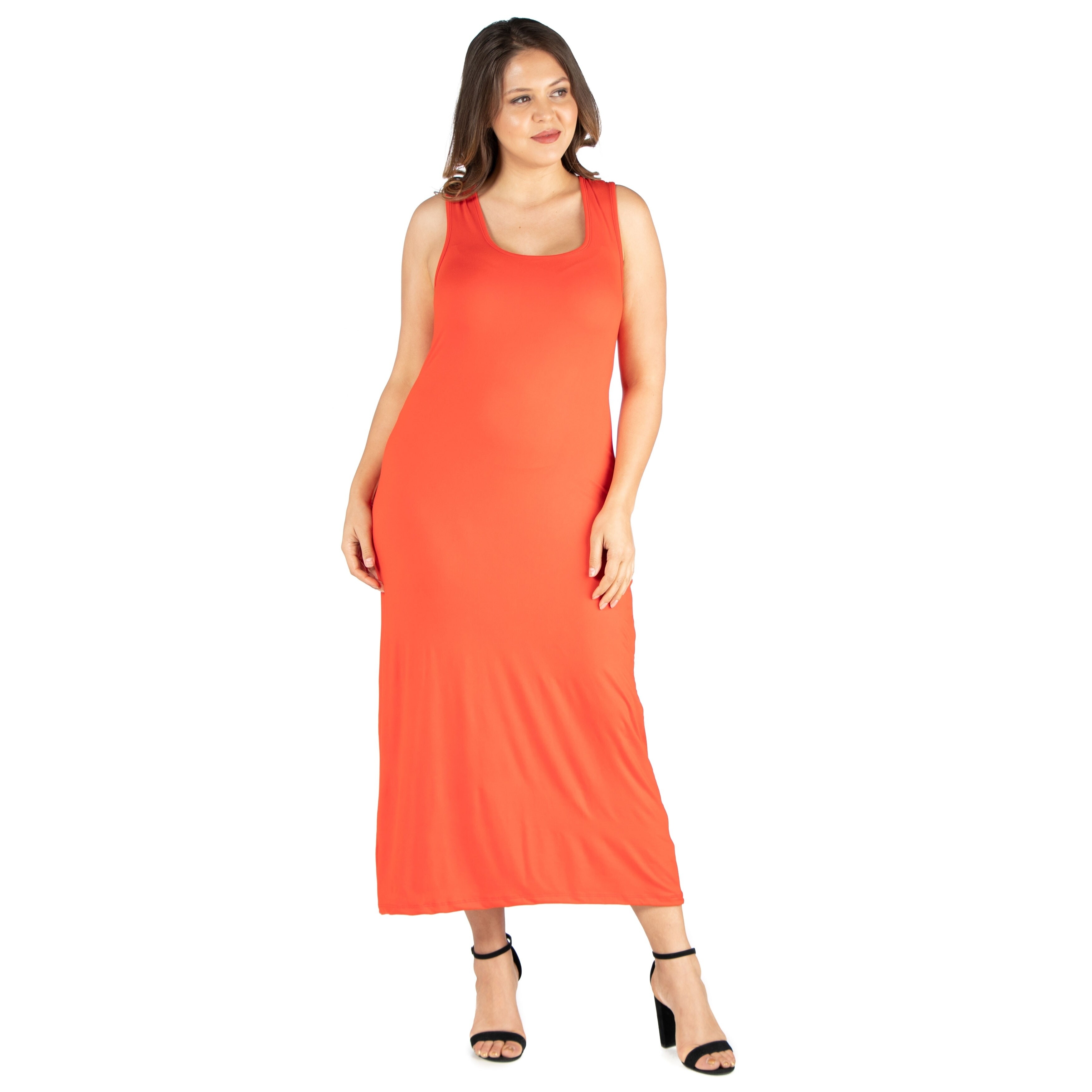 plus size orange maxi dress