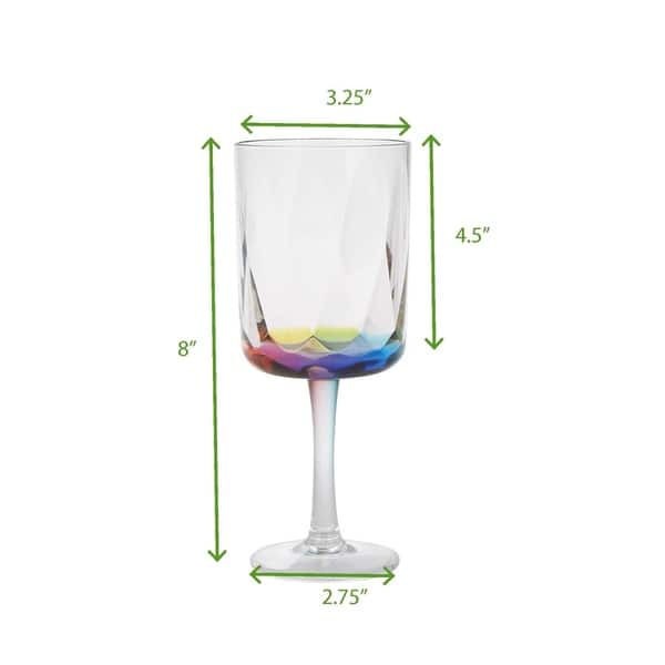 4 Pack Iridescent Champagne Flutes, Stemless Wine Glasses for