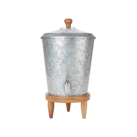 Mind Reader Double Wall Galvanized Beverage Dispenser, Cold Beverage Dispenser, Silver