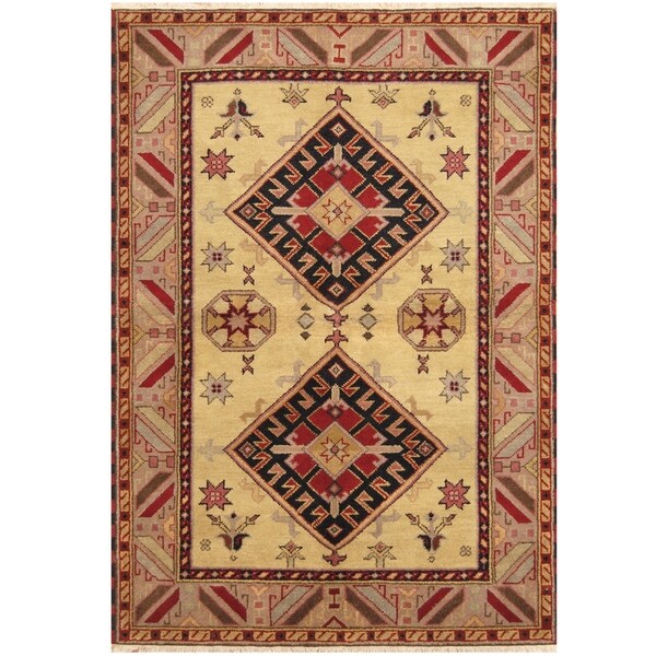 Handmade One-of-a-Kind Kazak Wool Rug (India) - 4'8 x 6'10