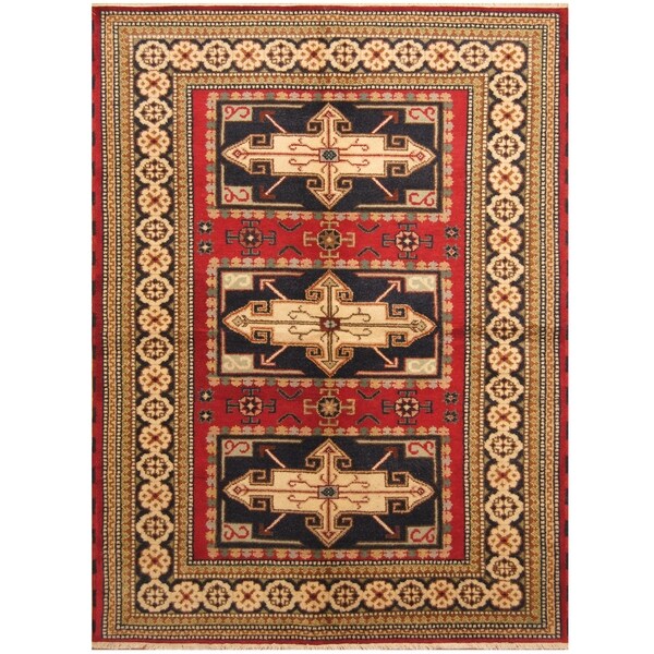 Handmade One-of-a-Kind Kazak Wool Rug (India) - 5'8 x 7'9