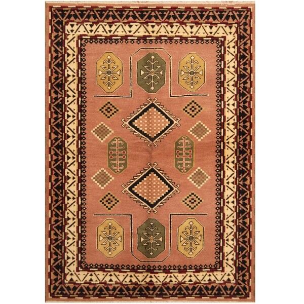 Handmade One-of-a-Kind Kazak Wool Rug (India) - 6'7 x 9'5