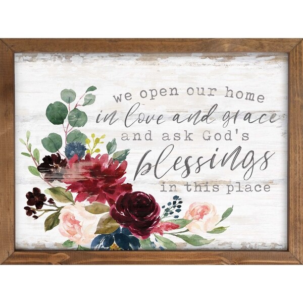 We Open Our Home In Love And Grace Framed Art