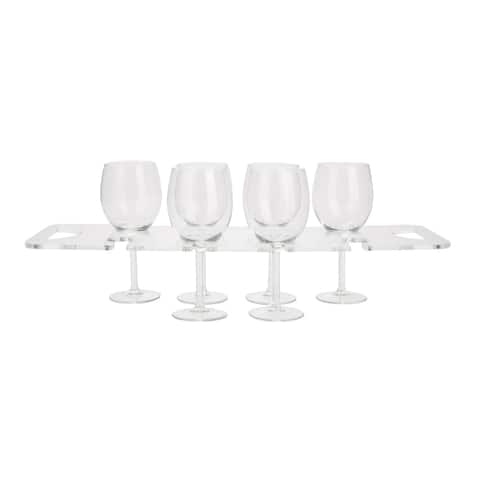 Mind Reader Acrylic 8 Wine Glass Holder, Wine Glass Serving Tray, Clear