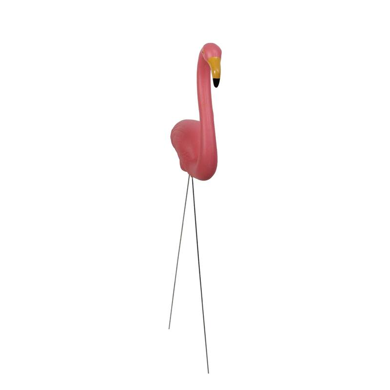 Set of 2 Tropical Pink Flamingo Outdoor Lawn Stakes 33" - Pink