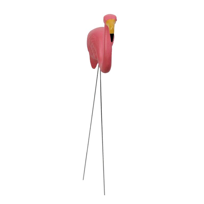 Set of 2 Tropical Pink Flamingo Outdoor Lawn Stakes 33"