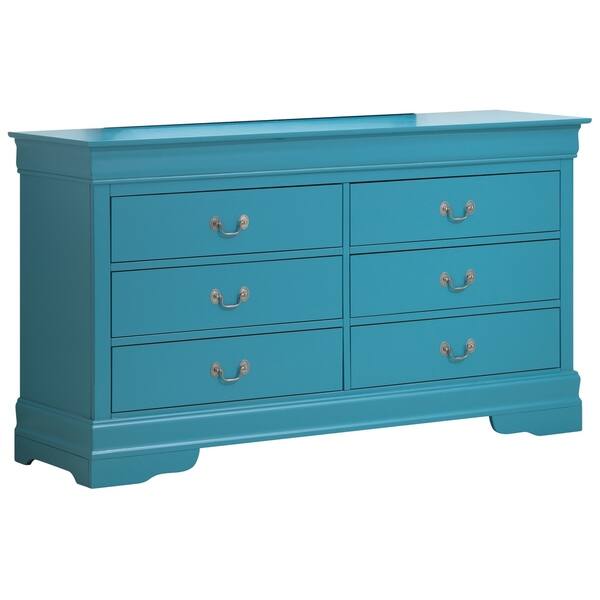 Shop Copper Grove Backnang Blue 6 Drawer Dresser Free Shipping