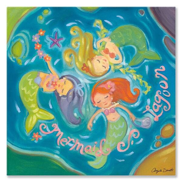 Shop Oopsy Daisy Mermaid Lagoon By Angela Donato Canvas Wall Art 14 X 14 On Sale Overstock