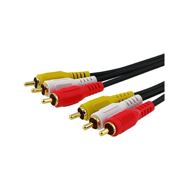 Eforcity 3 RCA Composite Video + Audio Cable ? 50 ft / 15 m