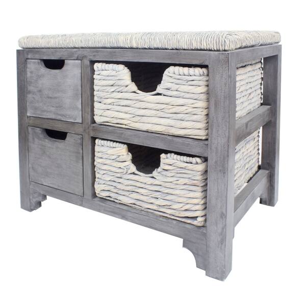 Shop Lake 2 Drawer 2 Basket Storage Bench Free Shipping Today