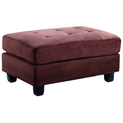 LYKE Home Braxton Chocolate Tufted Ottoman