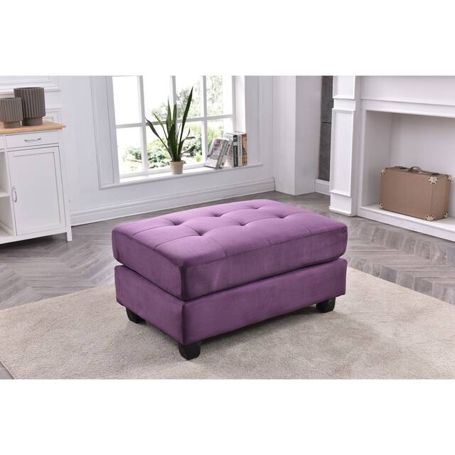 LYKE Home Braxton Purple Ottoman