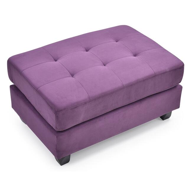 LYKE Home Braxton Purple Ottoman
