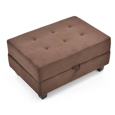 LYKE Home Galan Chocolate Storage Ottoman