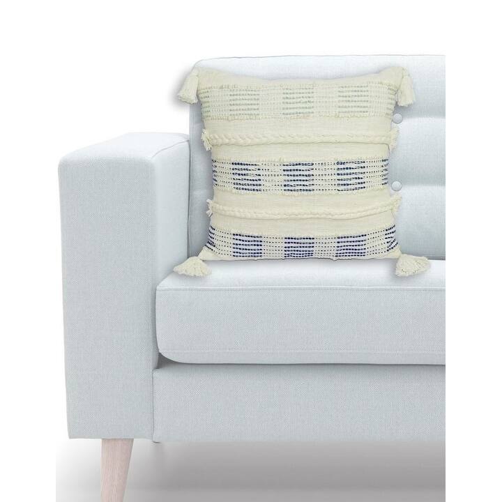Throw Pillow White & Blue Pattern 22"X22"