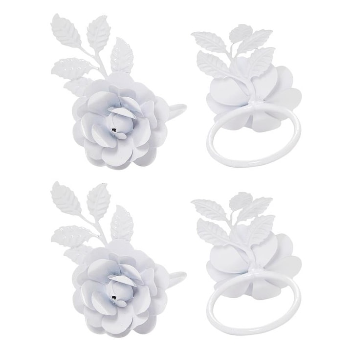 Rose Napkin Rings Set of 4