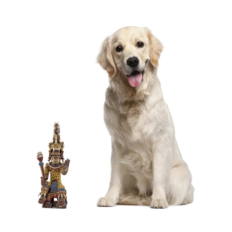 Handmade Tezcatlipoca As A Jaguar Ceramic Sculpture (Mexico)