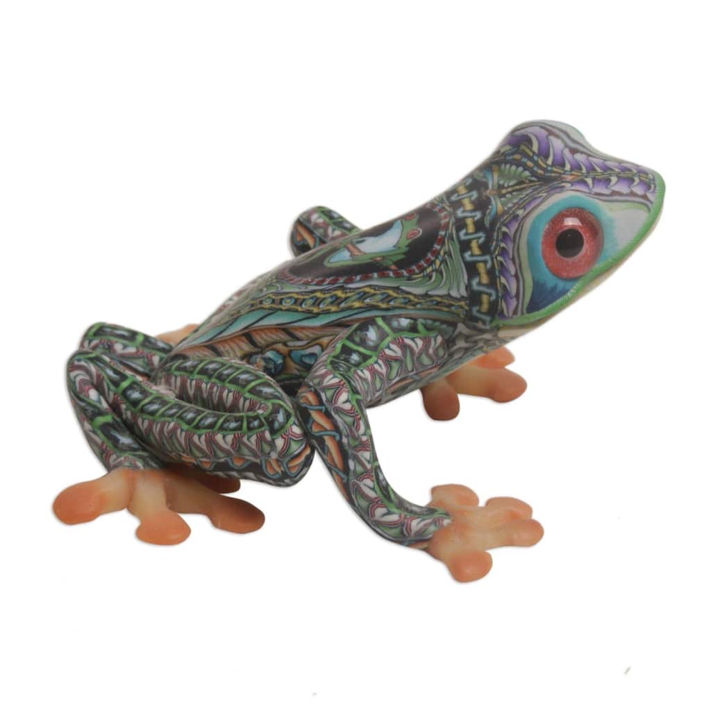 Handmade Vibrant Tree Frog (2.8 Inch) Polymer Clay Sculpture (Indonesia)