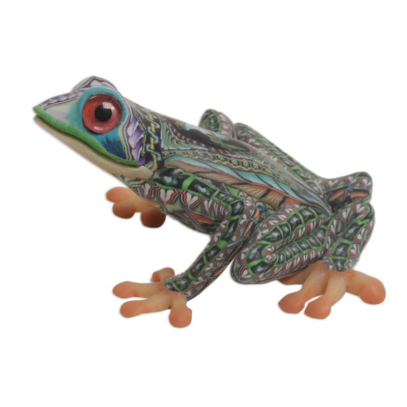 Handmade Vibrant Tree Frog (2.8 Inch) Polymer Clay Sculpture (Indonesia)