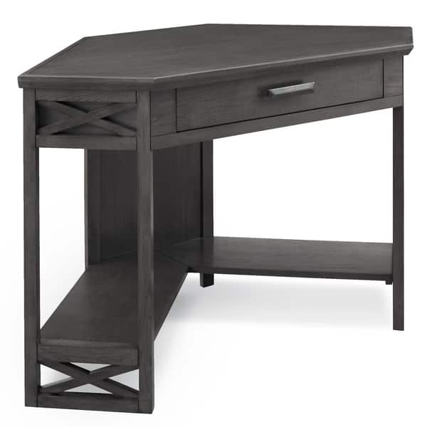 Grey Wood Corner Computer Writing Desk Overstock 28002294