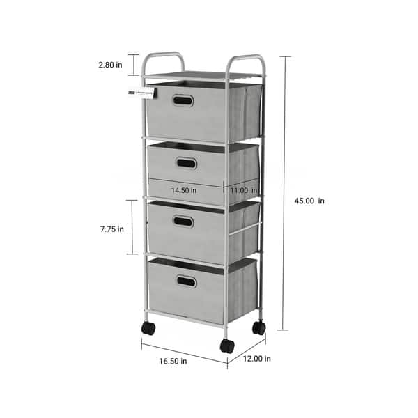 Shop Rolling Storage Cart On Wheels Portable Metal Storage