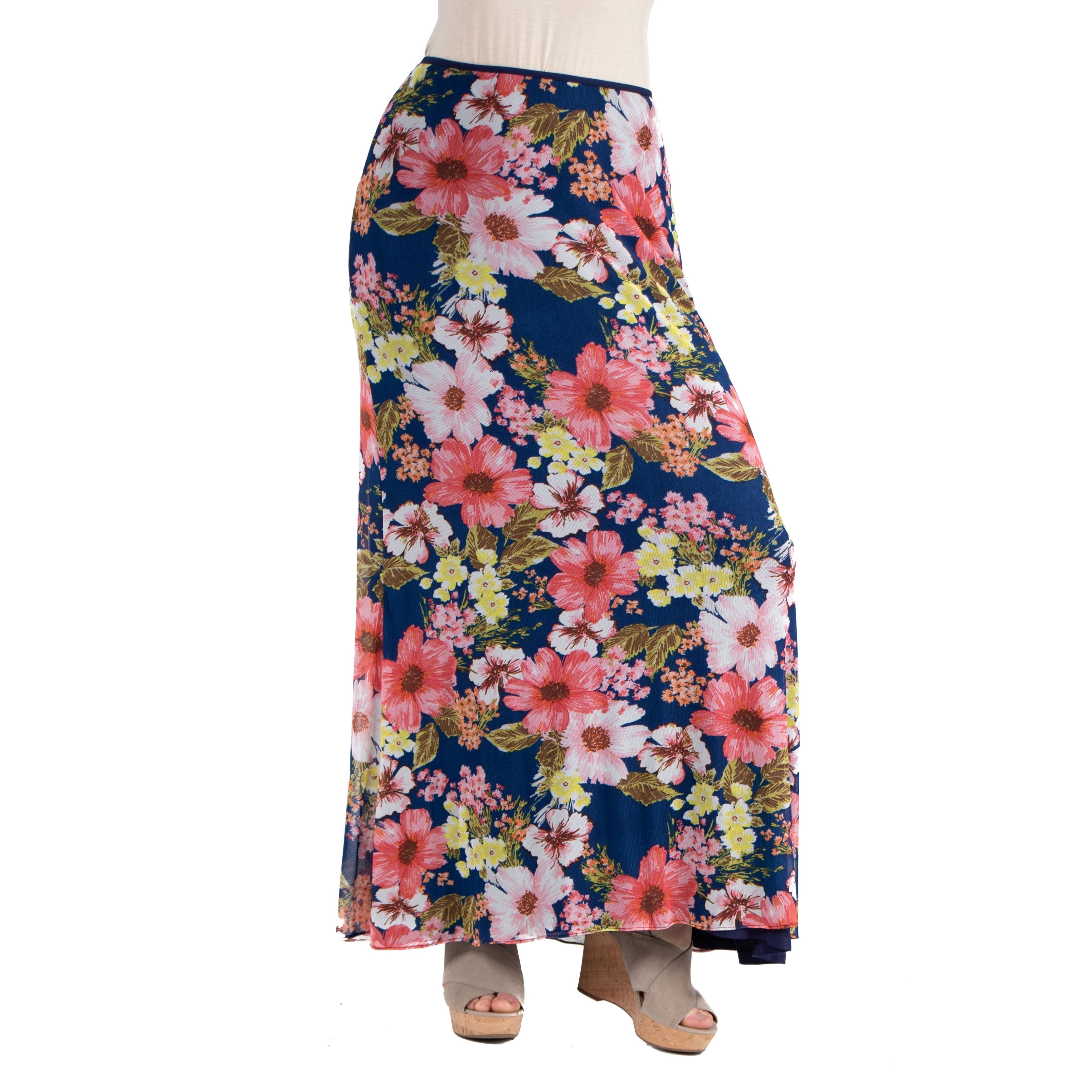 plus size sheer maxi skirt