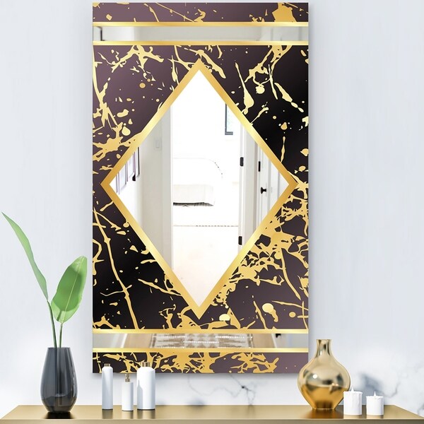 Designart 'Capital Gold Sleek 15' Glam Mirror - Modern Large Wall Mirror