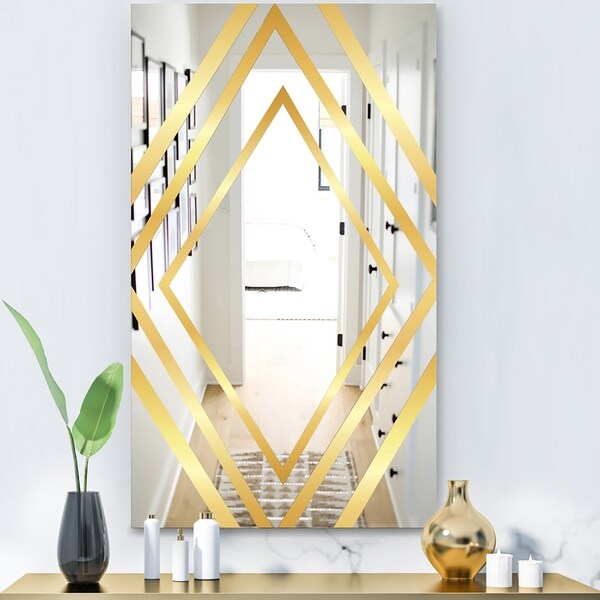 Designart 'Capital Gold Essential 21' Glam Mirror - Modern Decorative Mirror