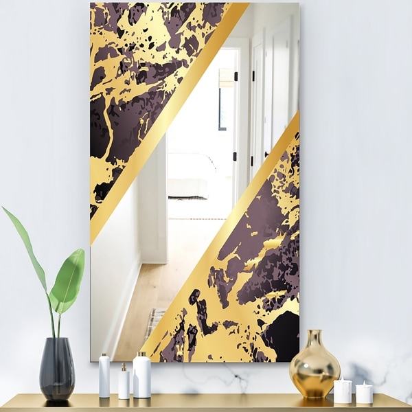 Designart 'Capital Gold Sleek 14' Glam Mirror - Decorative Modern Mirror