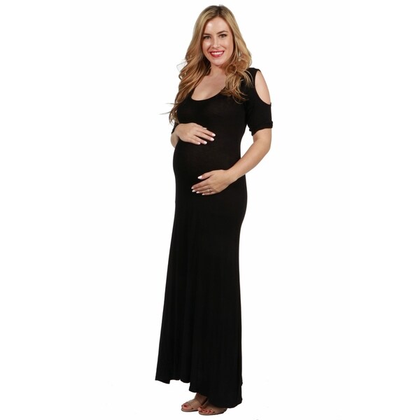 cold shoulder maternity maxi dress