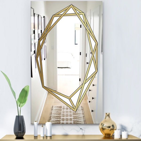 Designart 'Capital Gold Essential 12' Glam Mirror - Wall Mirror