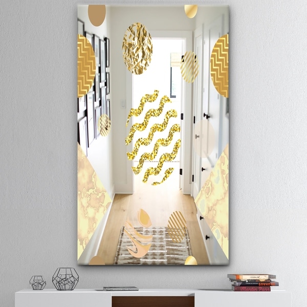Designart 'Capital Gold Lively 6' Mid-Century Mirror - Modern Accent Mirror