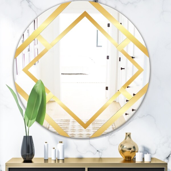 Designart 'Capital Gold Essential 5' Glam Oval Mirror - Oval or Round Wall Mirror