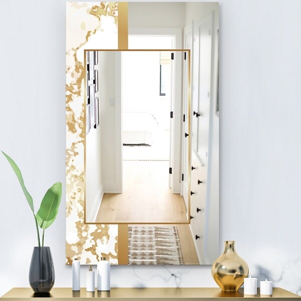 Designart 'Capital Gold Essential 16' Glam Mirror - Ultra Modern Mirror