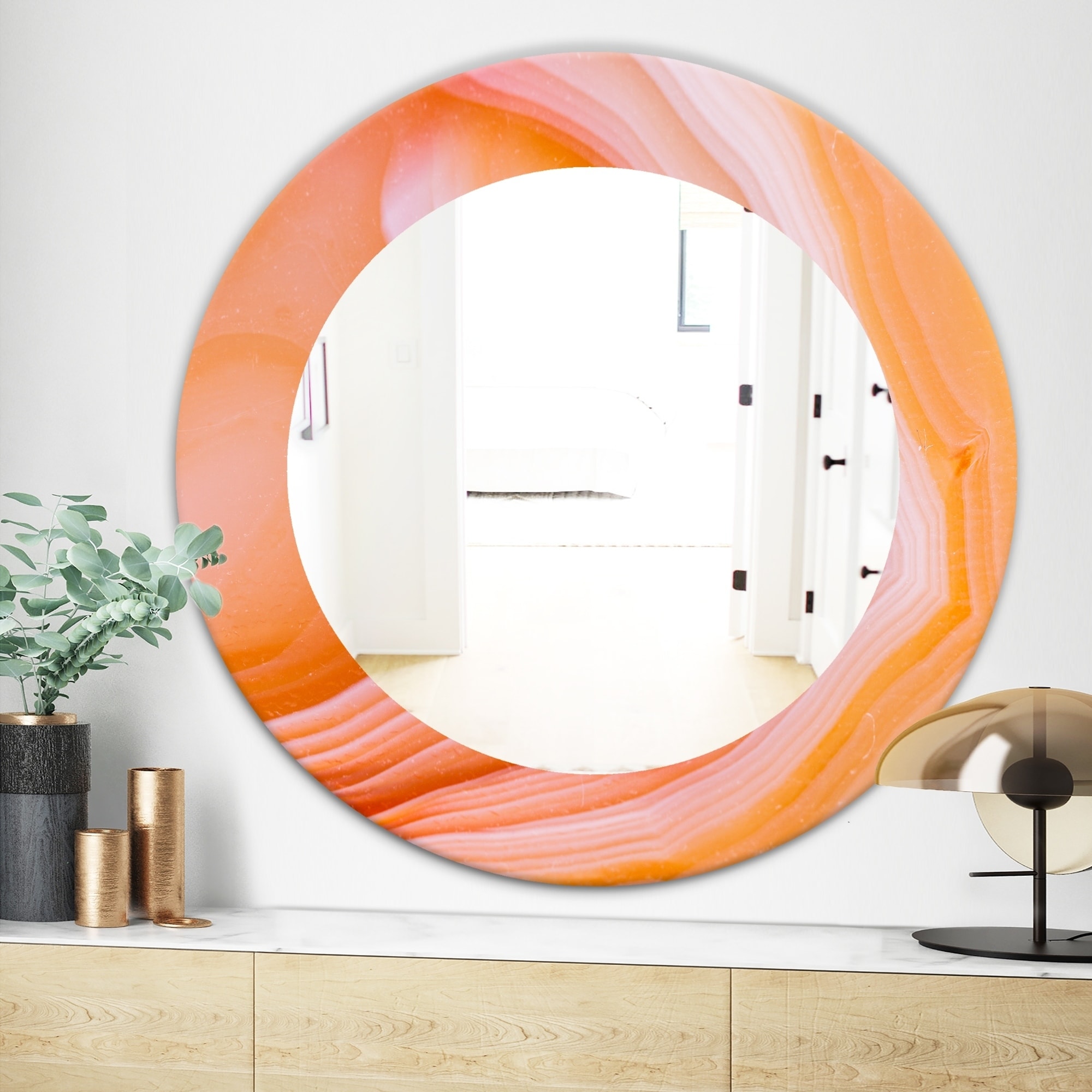 Designart Marbled Geode 10 Mid Century Modern Mirror Designart Marbled Geode 10 Mid