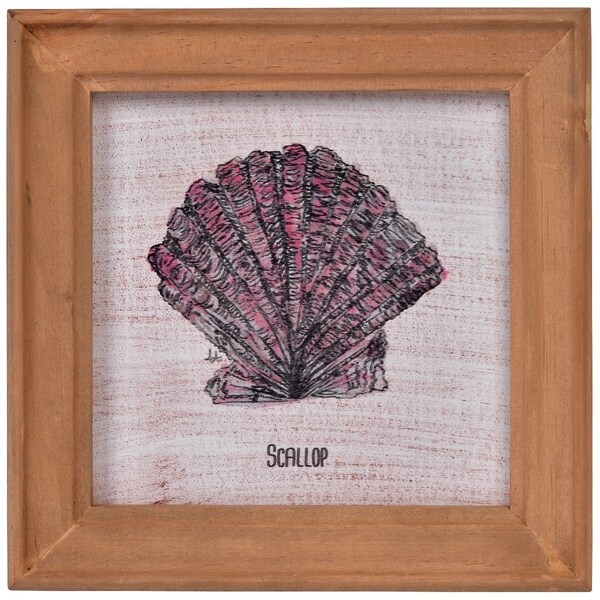 Framed Scallop Wood Wall Art