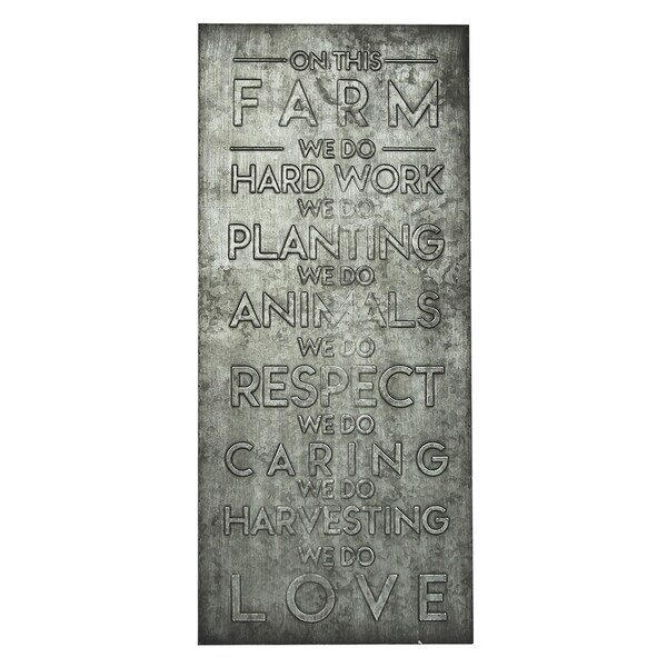 Galvanized Metal Embossed On This Farm Wall Decor