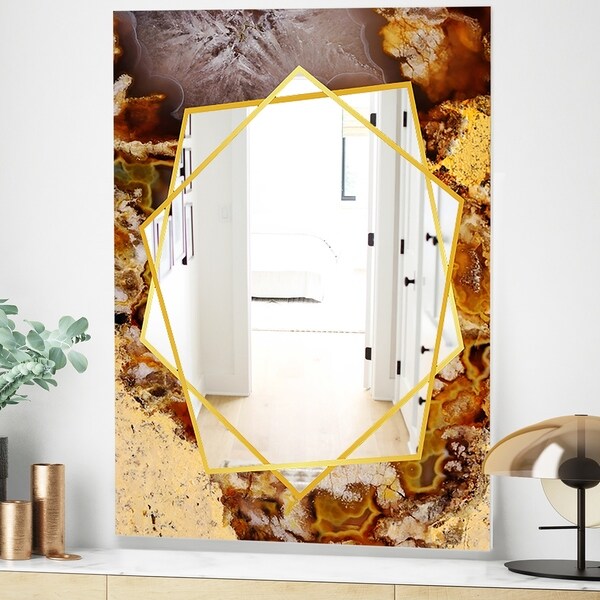 Designart 'Sand Close-Up' Modern Mirror - Wall Mirror - Brown
