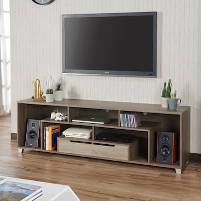 Viksjovallen Modern Brown 70-inch 9-Shelf 2-Drawer TV Console by Carson Carrington
