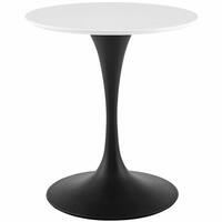 Modway Lippa White/Black Metal Base 28-inch Round Dining Table