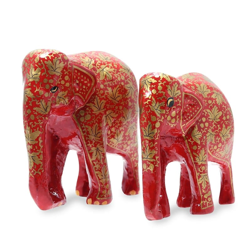 Handmade Chinar Bond (Pair) Papier Mache Sculptures (India)