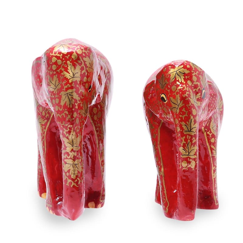 Handmade Chinar Bond (Pair) Papier Mache Sculptures (India)