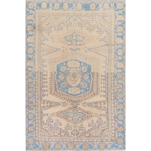Vintage Muted Viss Tribal Handmade Wool Persian Distressed Area Rug - 8'2" x 5'7"