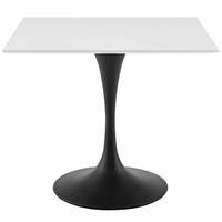 Modway Lippa Black and White Square Dining Table