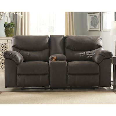 Boxberg Teak Double Reclining Power Loveseat with Console