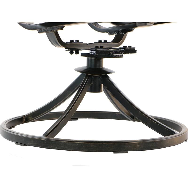 Hanover Fontana 9-Piece Outdoor Dining Set with 8 Sling Swivel Rockers and a 42-In. x 84-In. Cast-Top Table