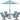 Hanover Lavallette 5-Piece Dining Set in Ocean Blue with 4 Swivel Rockers, 42-In. Square Glass-Top Table, Umbrella, and Base